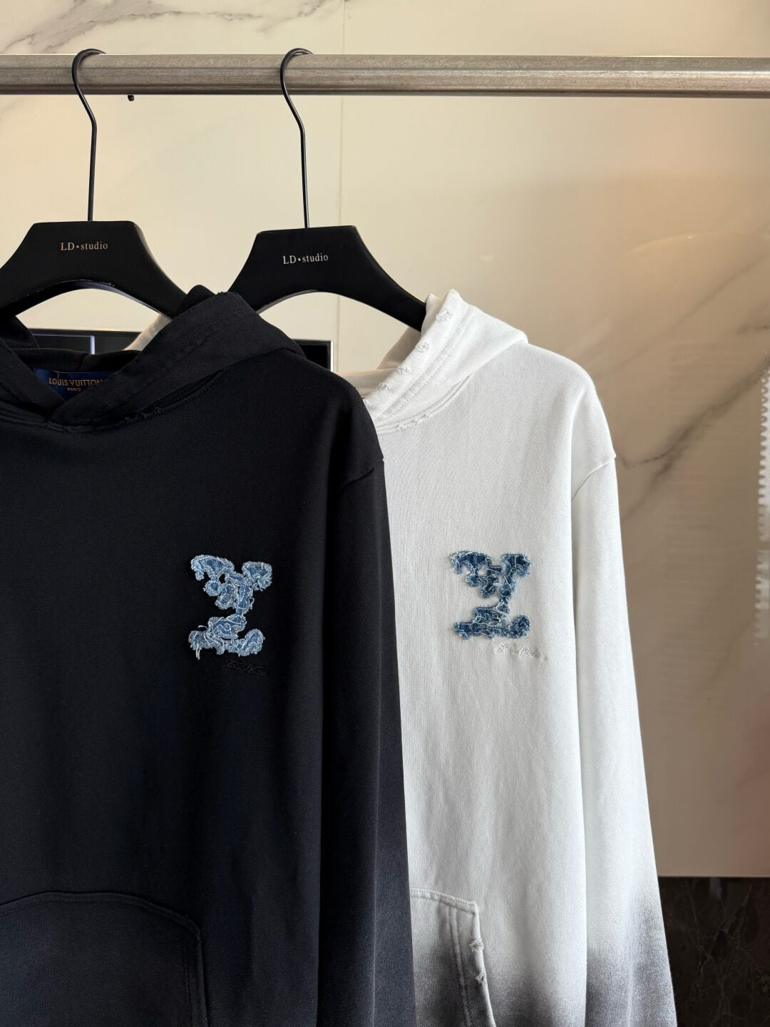 Vintage Monogram Patch Embroidered Hoodie