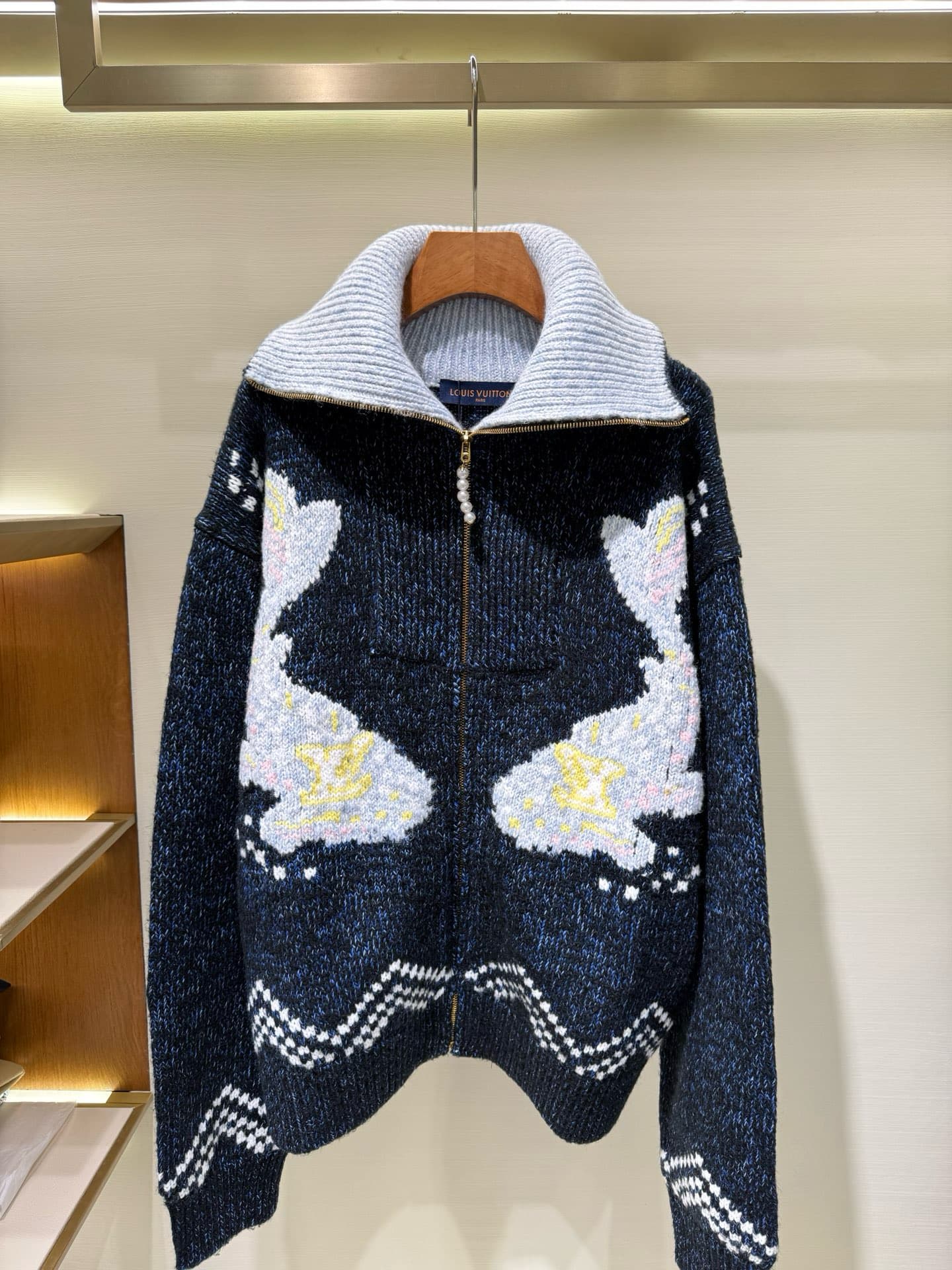 Koi Embroidered Zip-Up Jacket