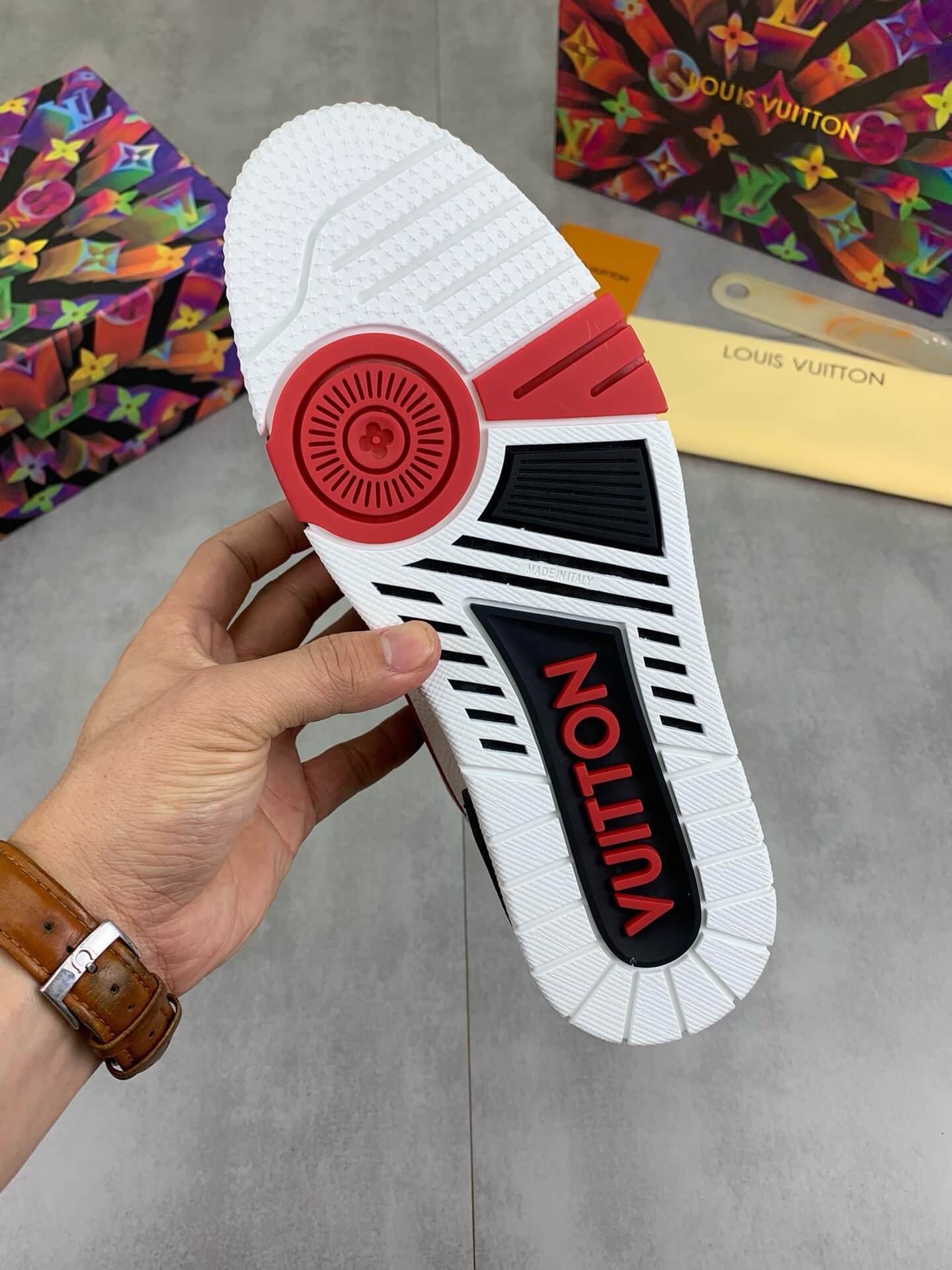 New Red Striped Sneakers