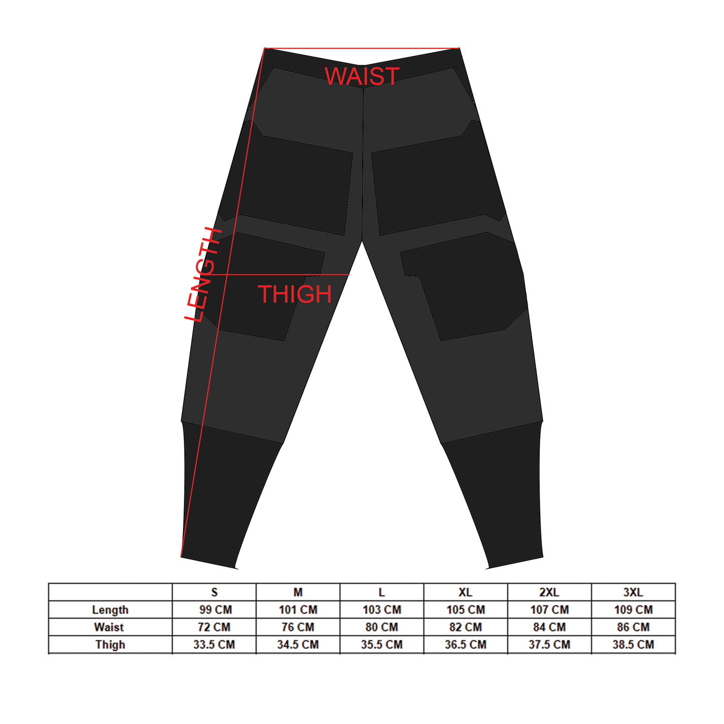 CG-Type 12X(U) Black Red Cargo Pants