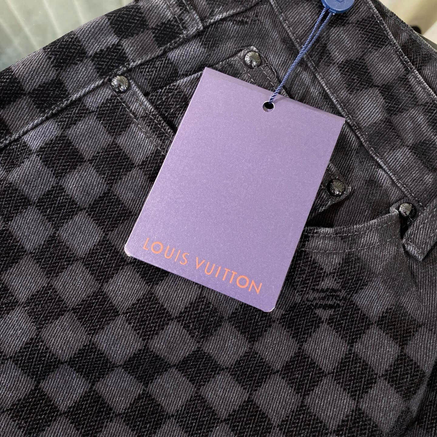 Checkerboard Denim Jeans