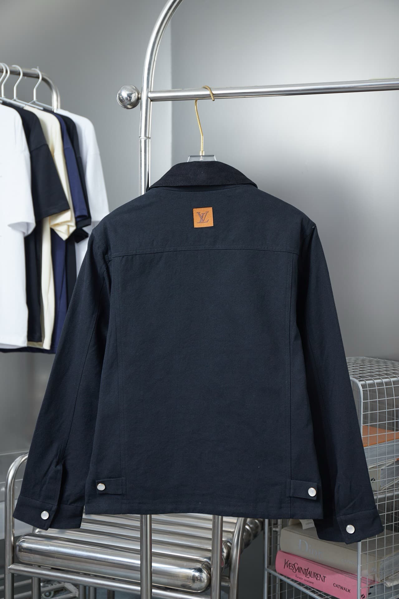 Pocket Cutout Embroidered Canvas Jacket