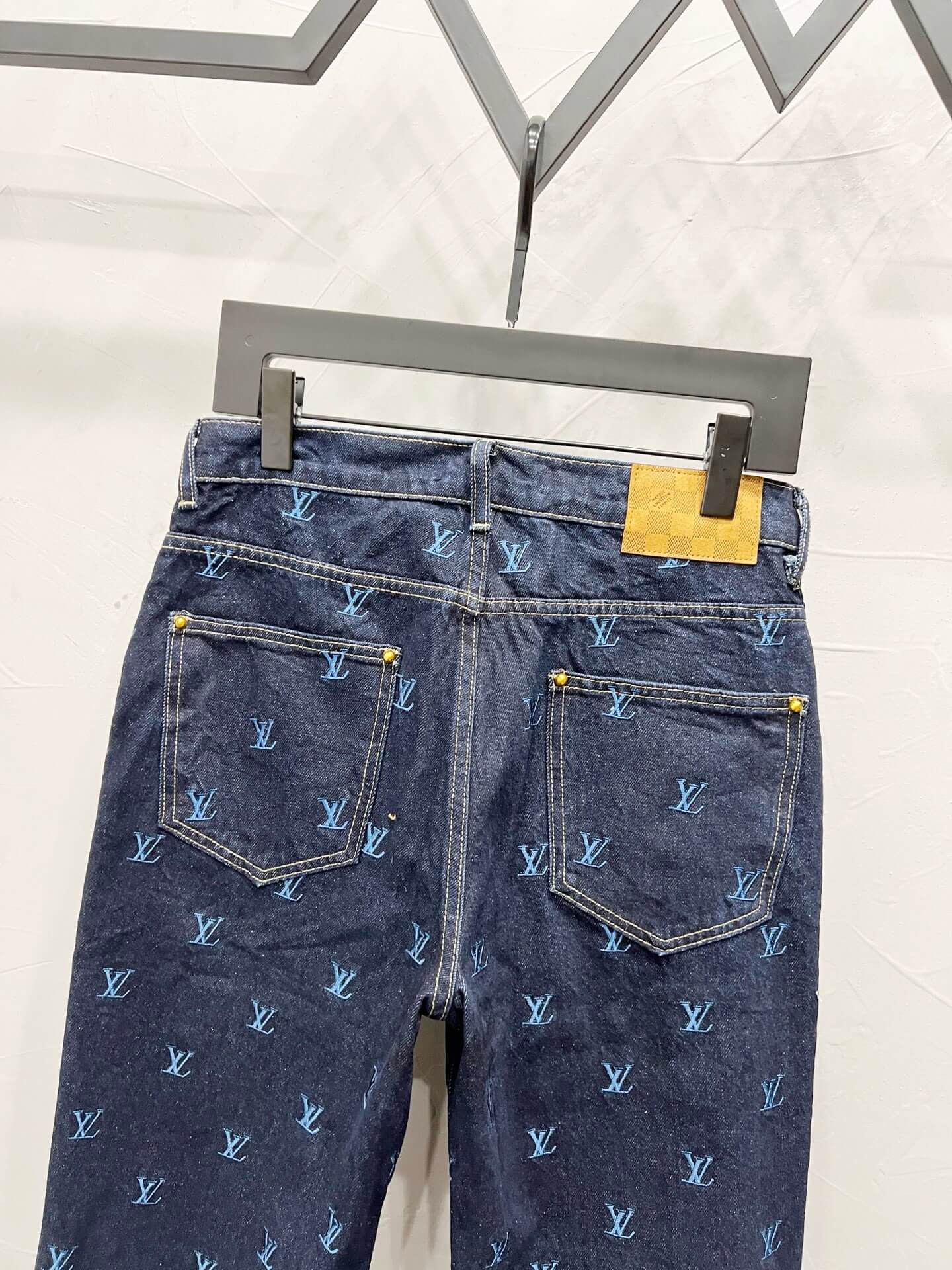 Embroidered Blue Denim Jeans