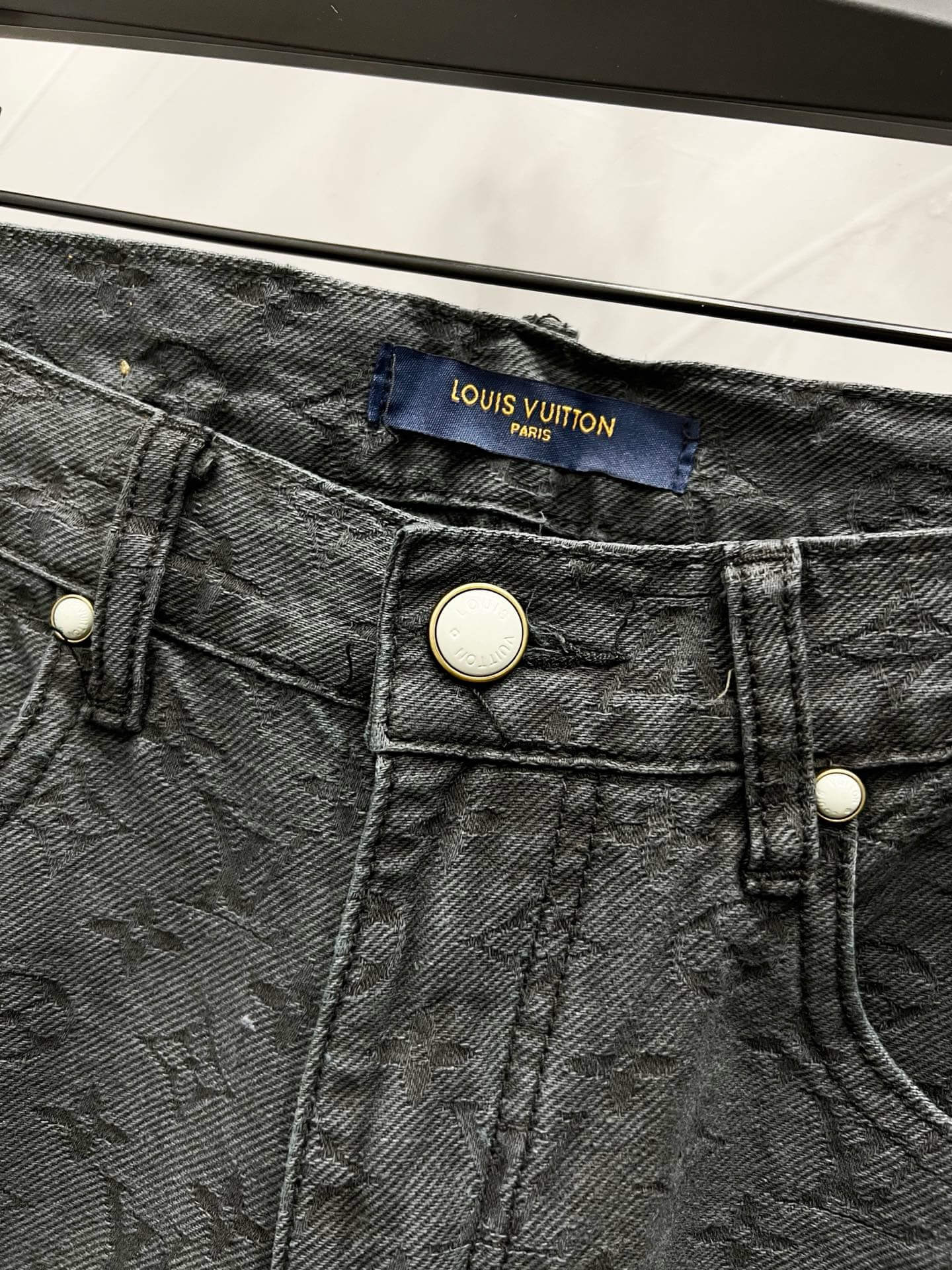 Jacquard Letter Denim Jeans