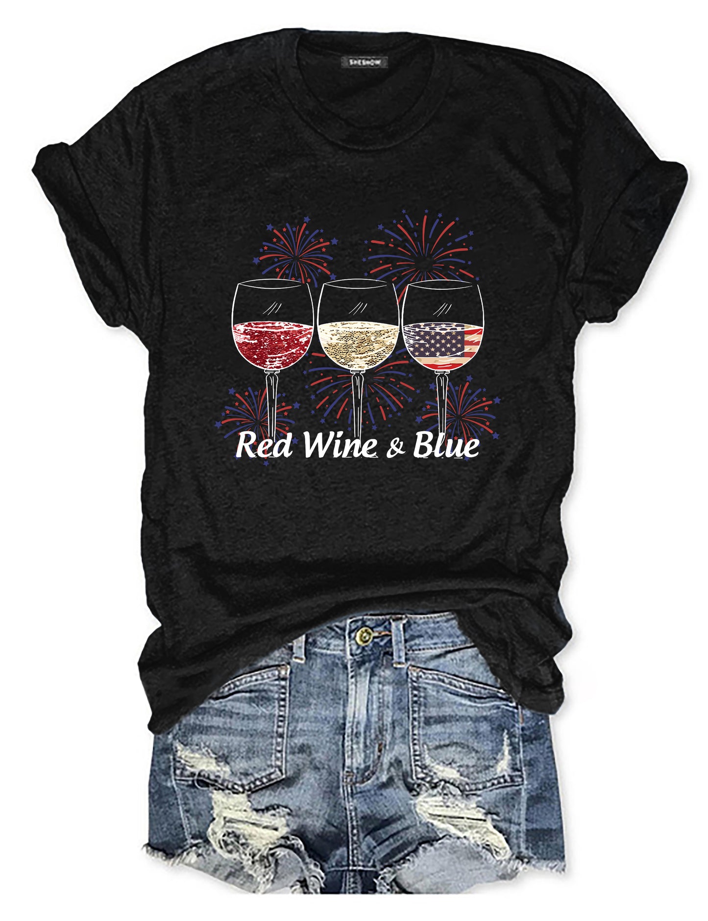 Red Wine And Blue T-shirt