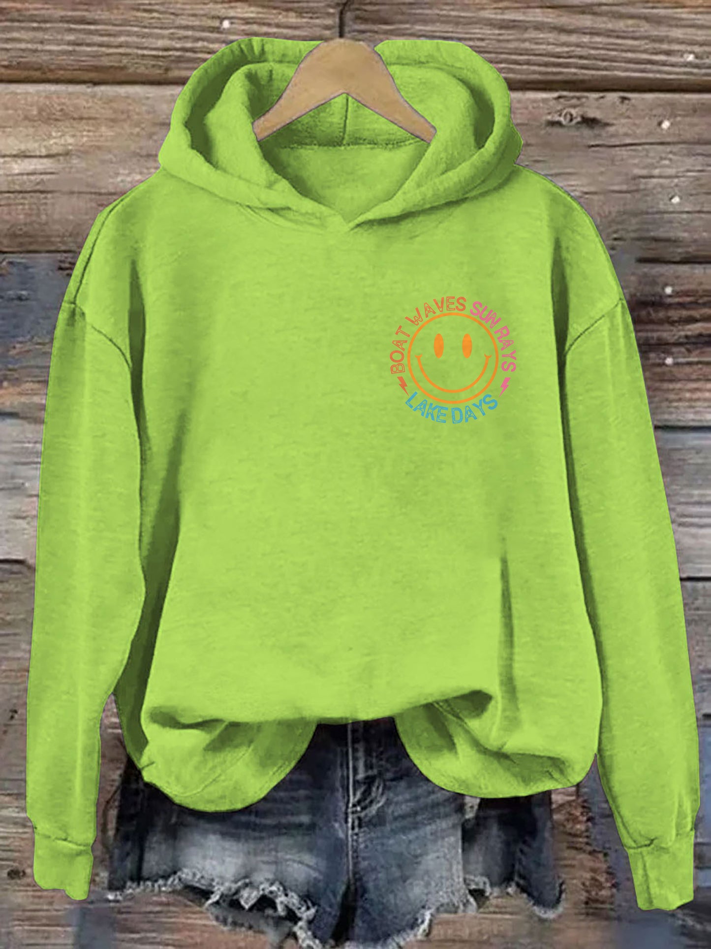 Boat Waves Sun Rays Lake Days Hoodie