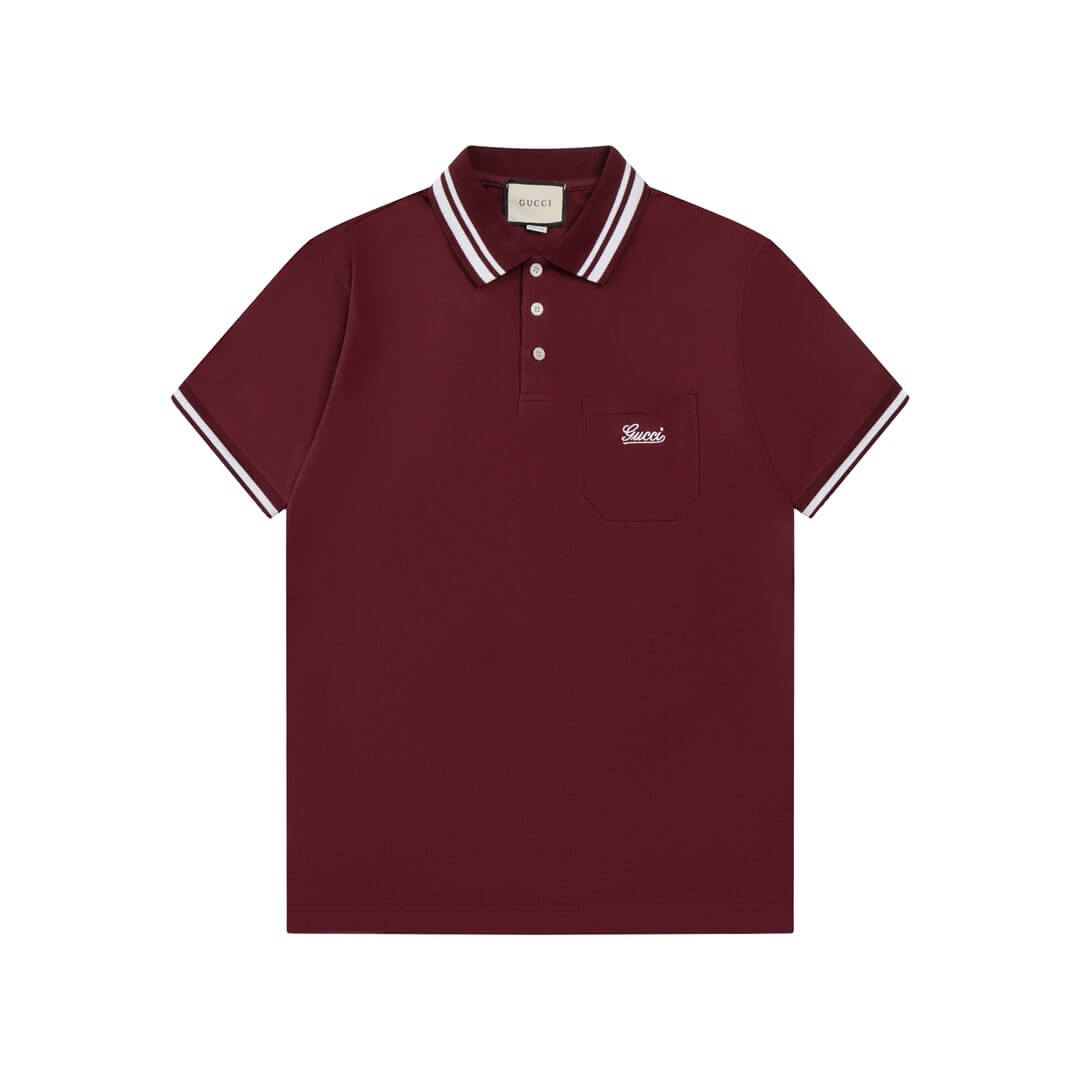 Letter Embroidery Polo T Shirt
