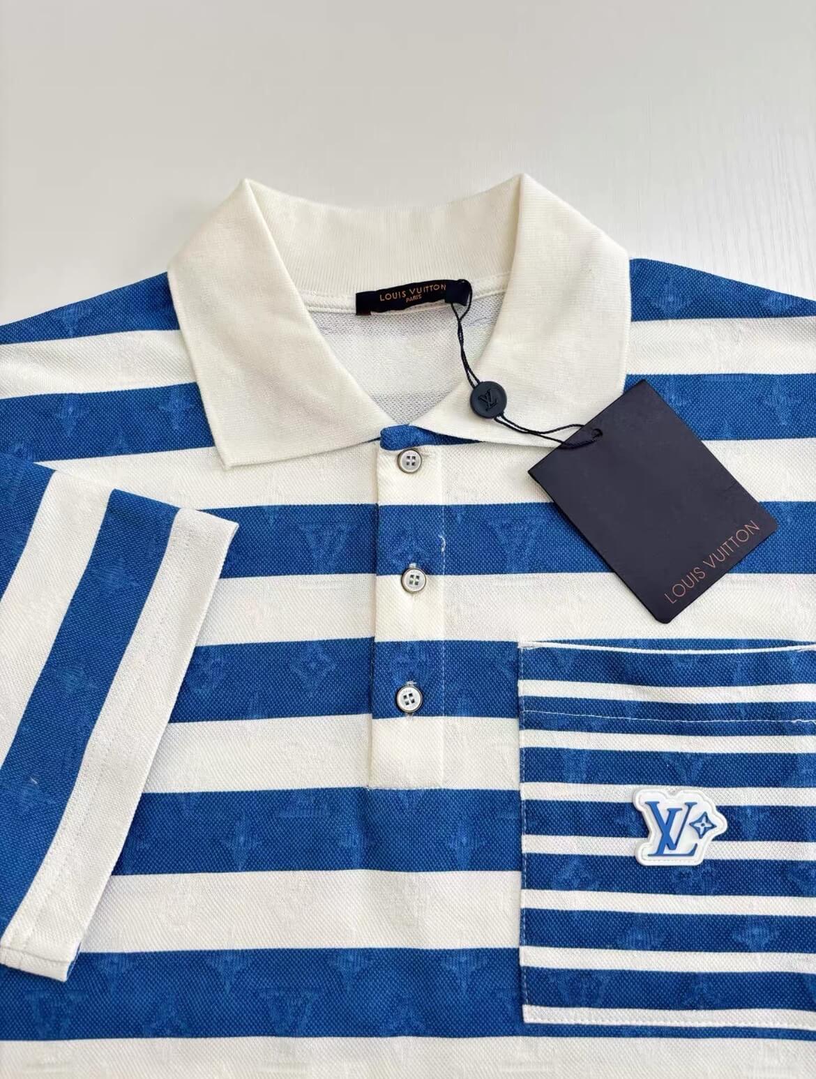 Blue Striped Polo Shirt