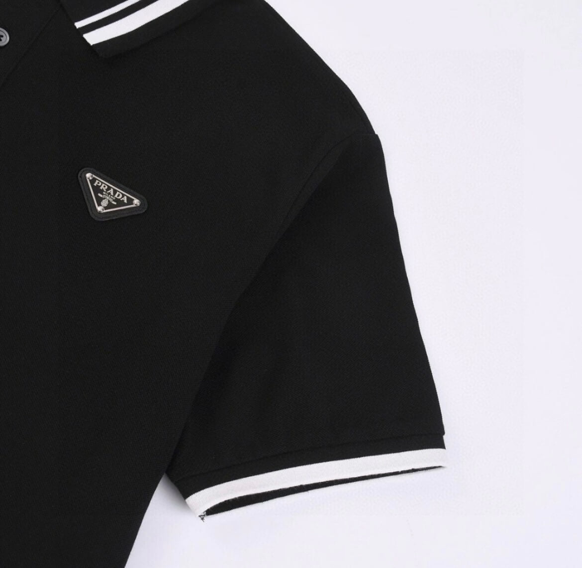 Letter Embroidery Collar Polo Shirt