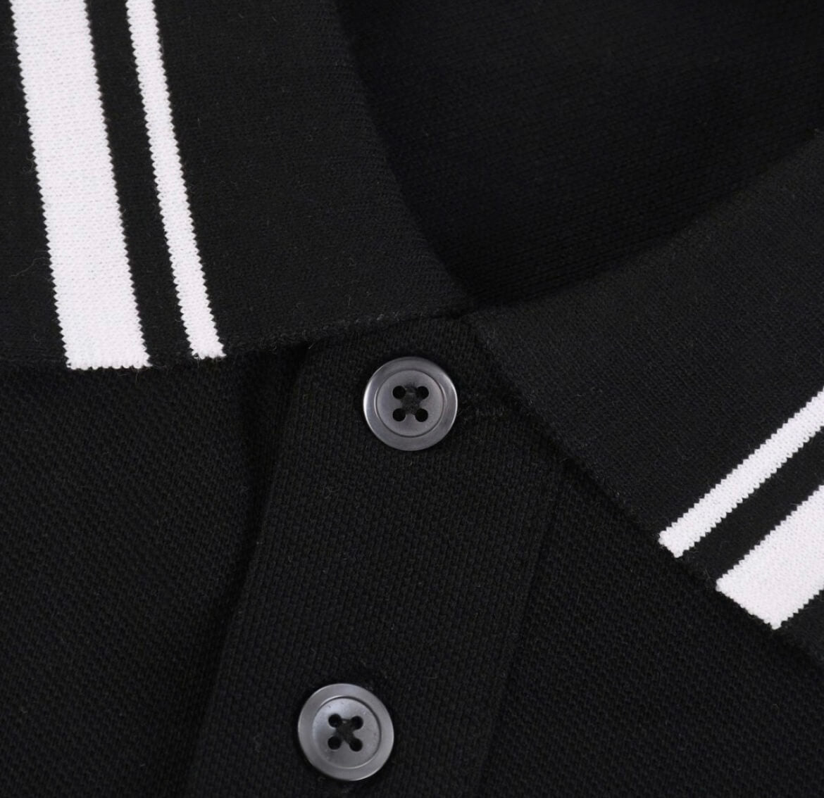 Letter Embroidery Collar Polo Shirt