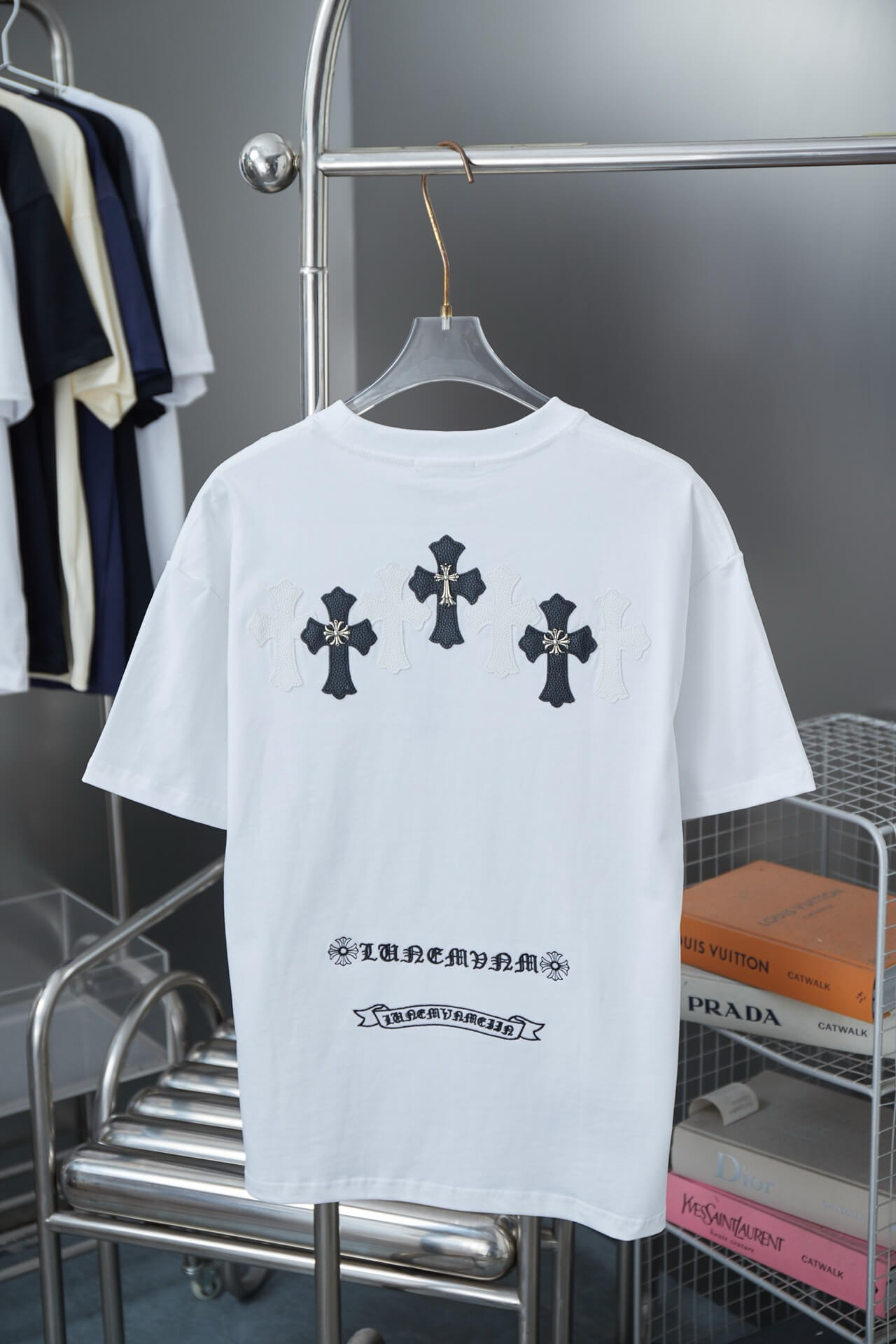Leather Patch Print T Shirt