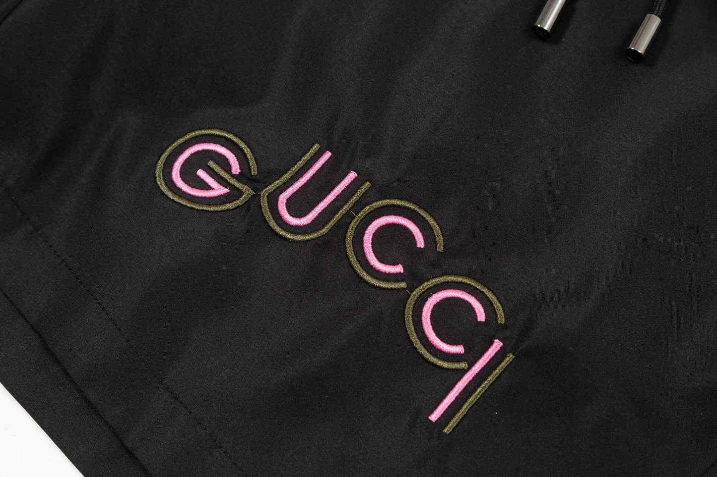 Pink Letter Embroidered Beach Shorts