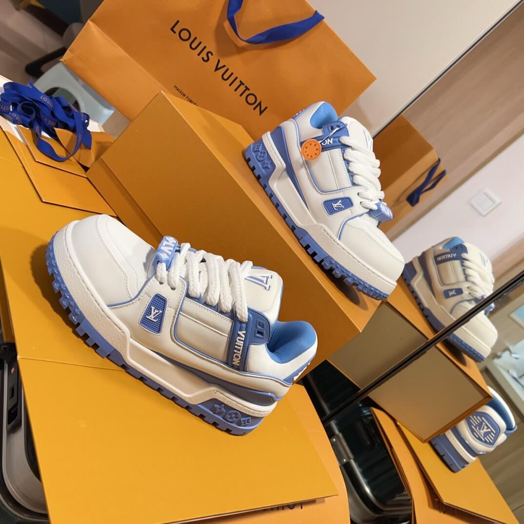 Trendy Blue and White Sneakers