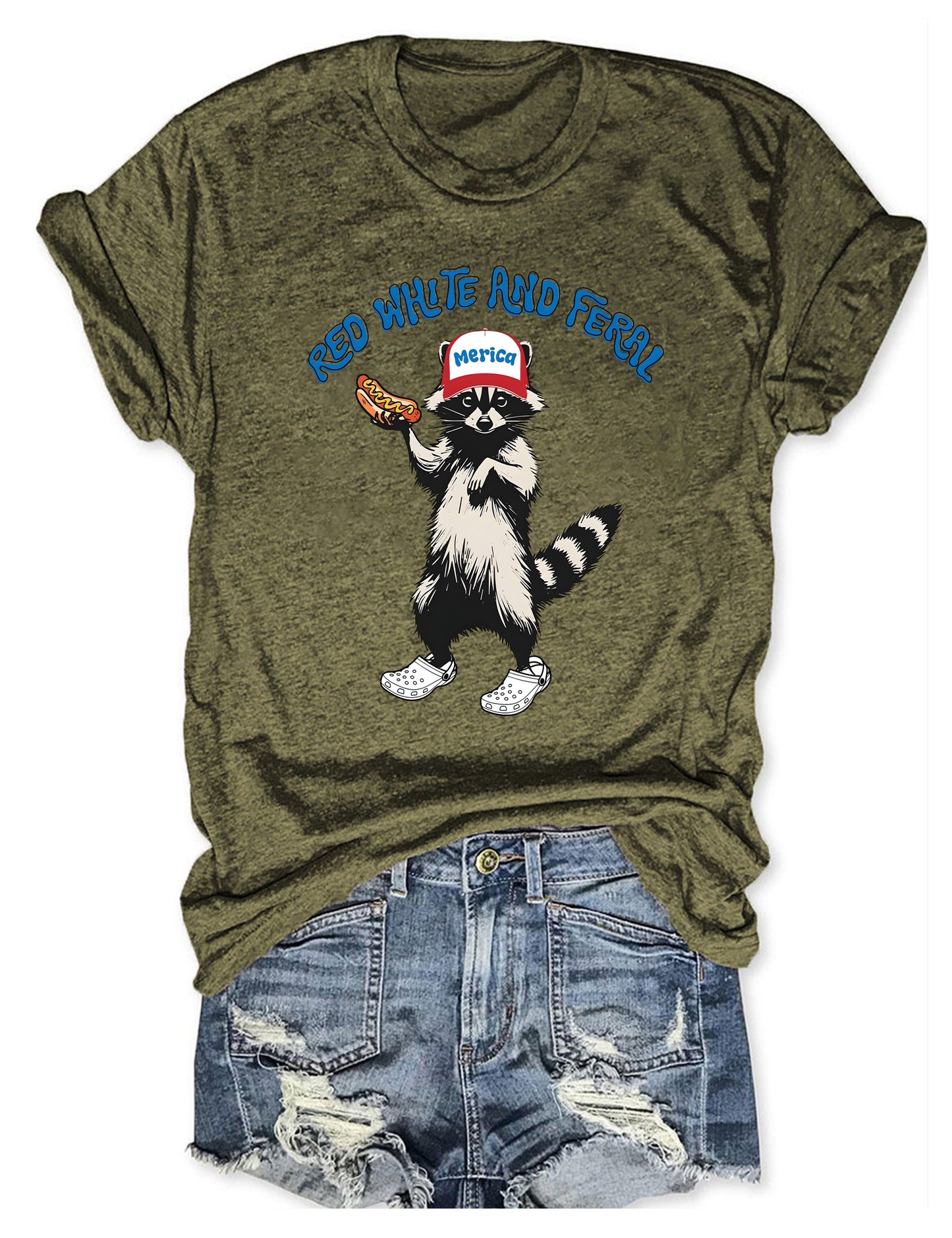 Red White And Feral T-shirt