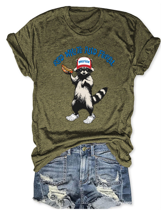 Red White And Feral T-shirt