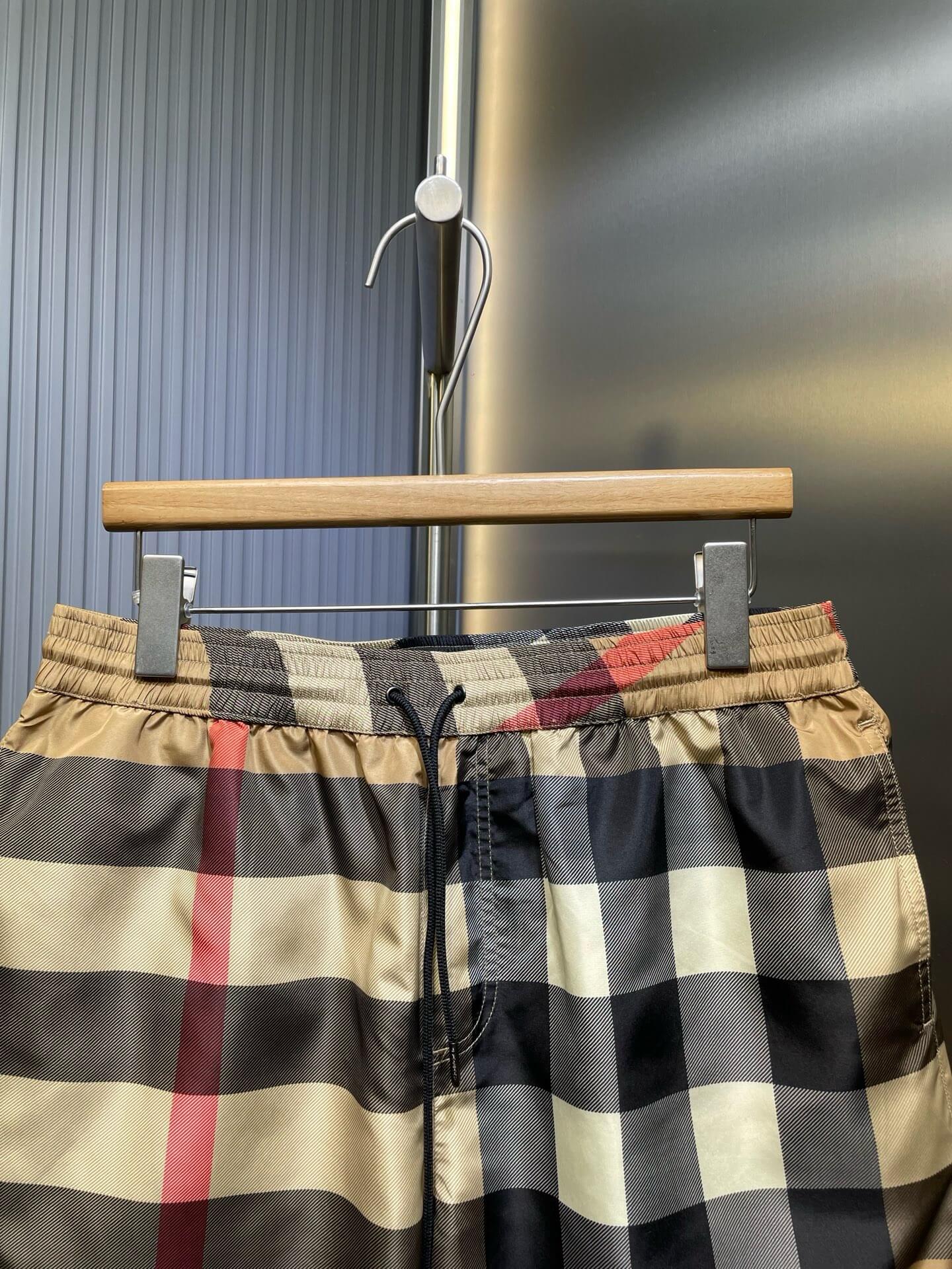 Plaid Drawstring Swim Shorts