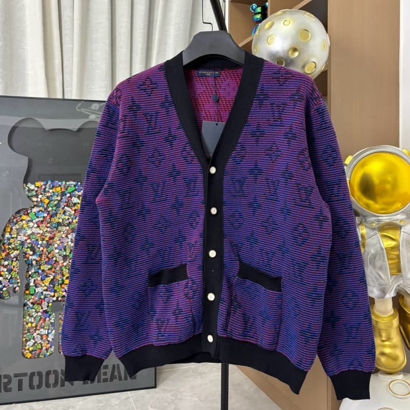 Halo Gradient Jacquard Knit Cardigan Jacket