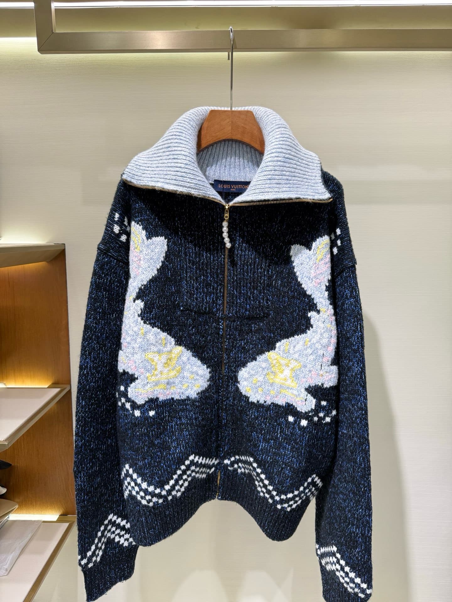Koi Embroidered Zip-Up Jacket