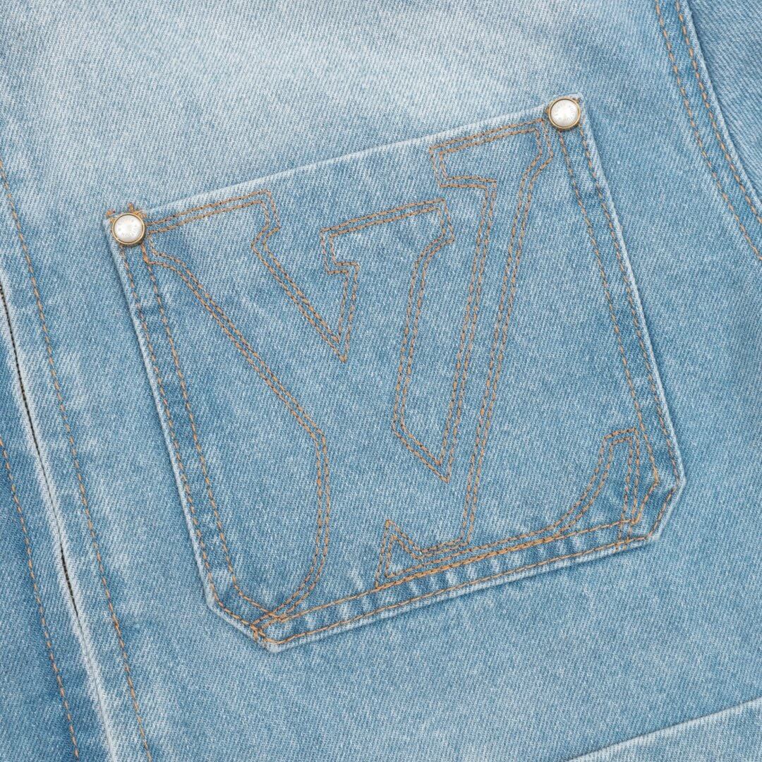 Gold Embroidered Letter Denim Jacket