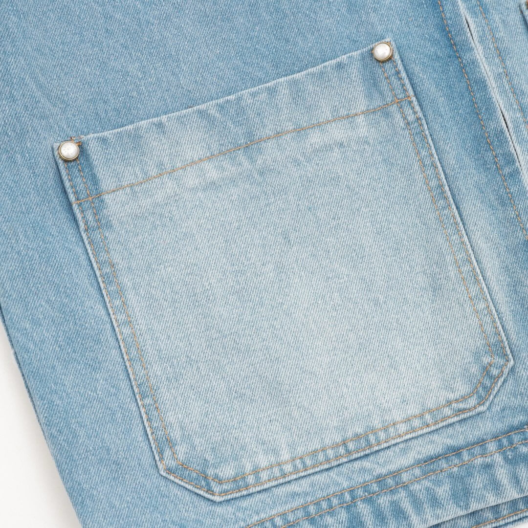 Gold Embroidered Letter Denim Jacket