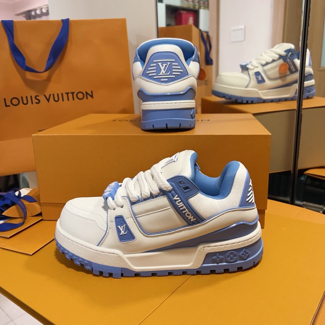 Trendy Blue and White Sneakers