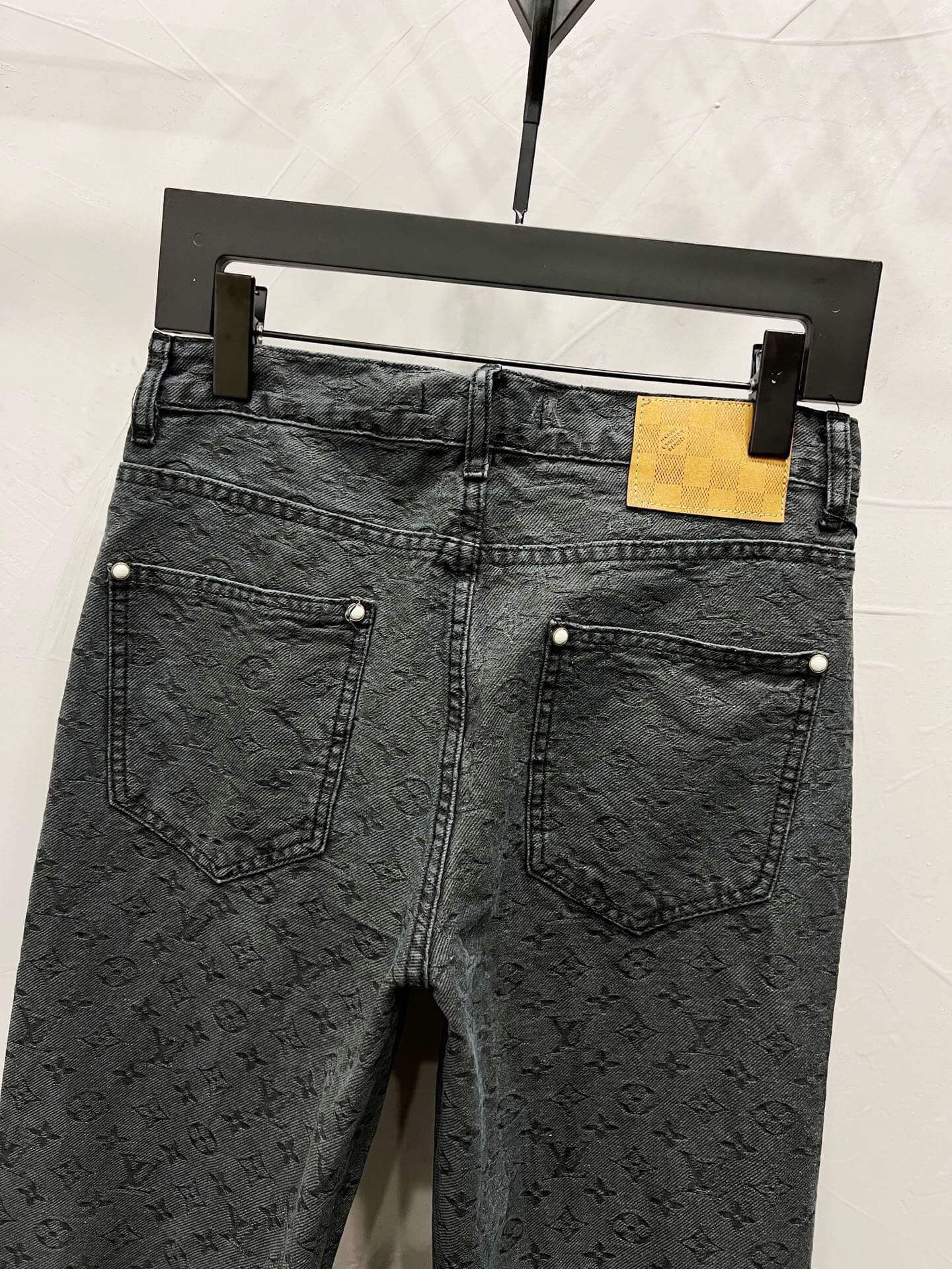 Jacquard Letter Denim Jeans