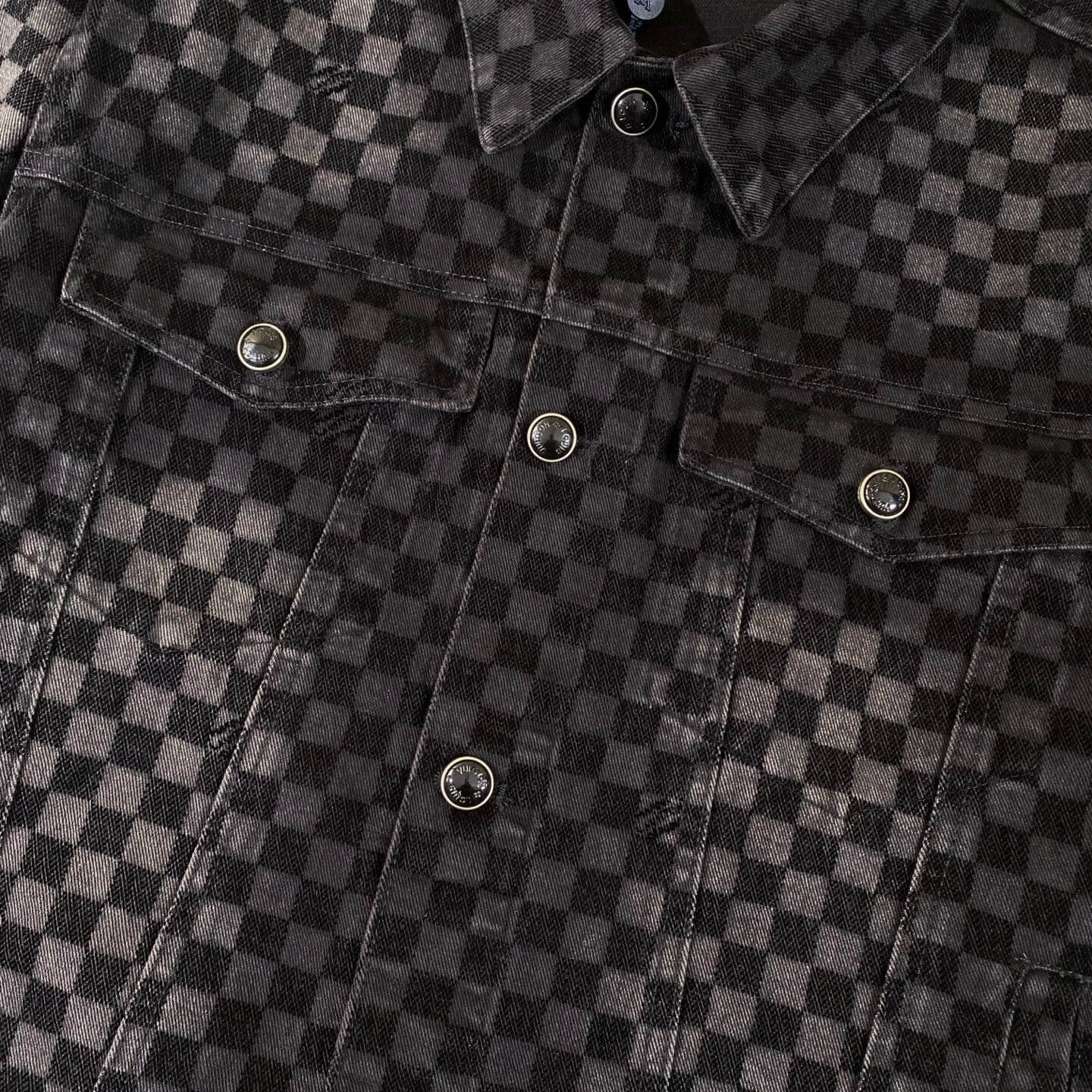 Checkerboard Denim Jacket