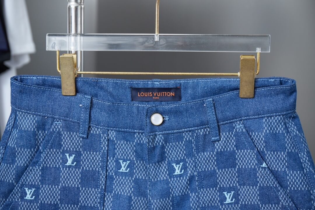 Mosaic Plaid Denim Shorts