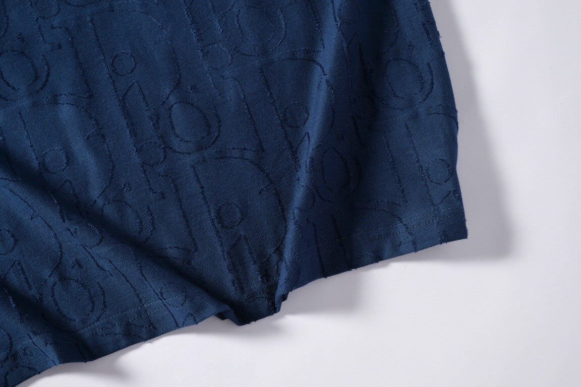 Embossed Jacquard Crew Neck T-Shirt