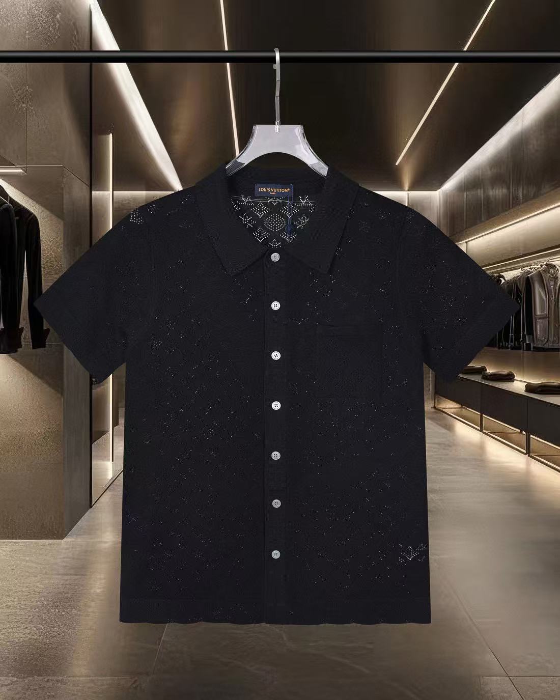 Hollow-out jacquard short-sleeve T-shirt