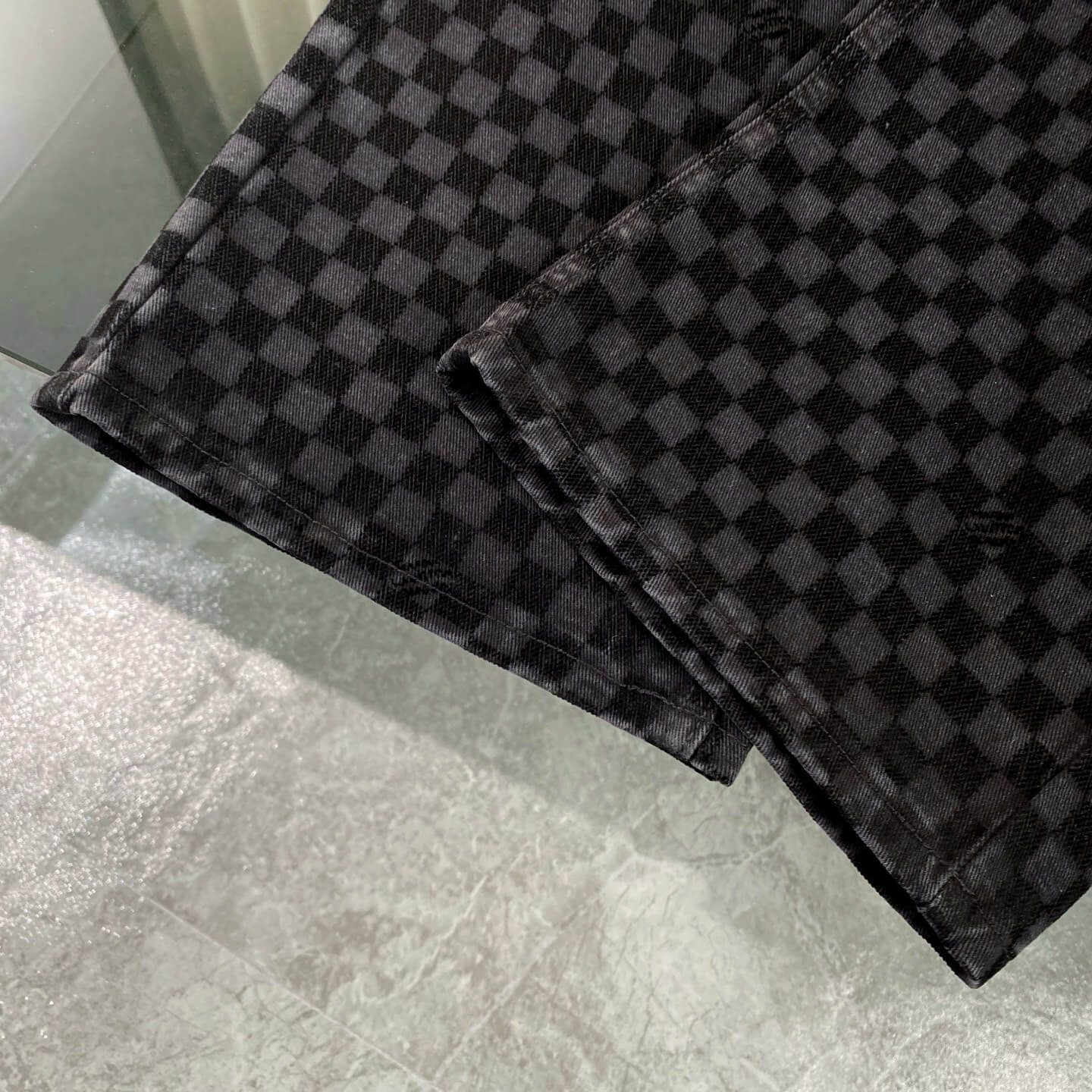 Checkerboard Denim Jeans