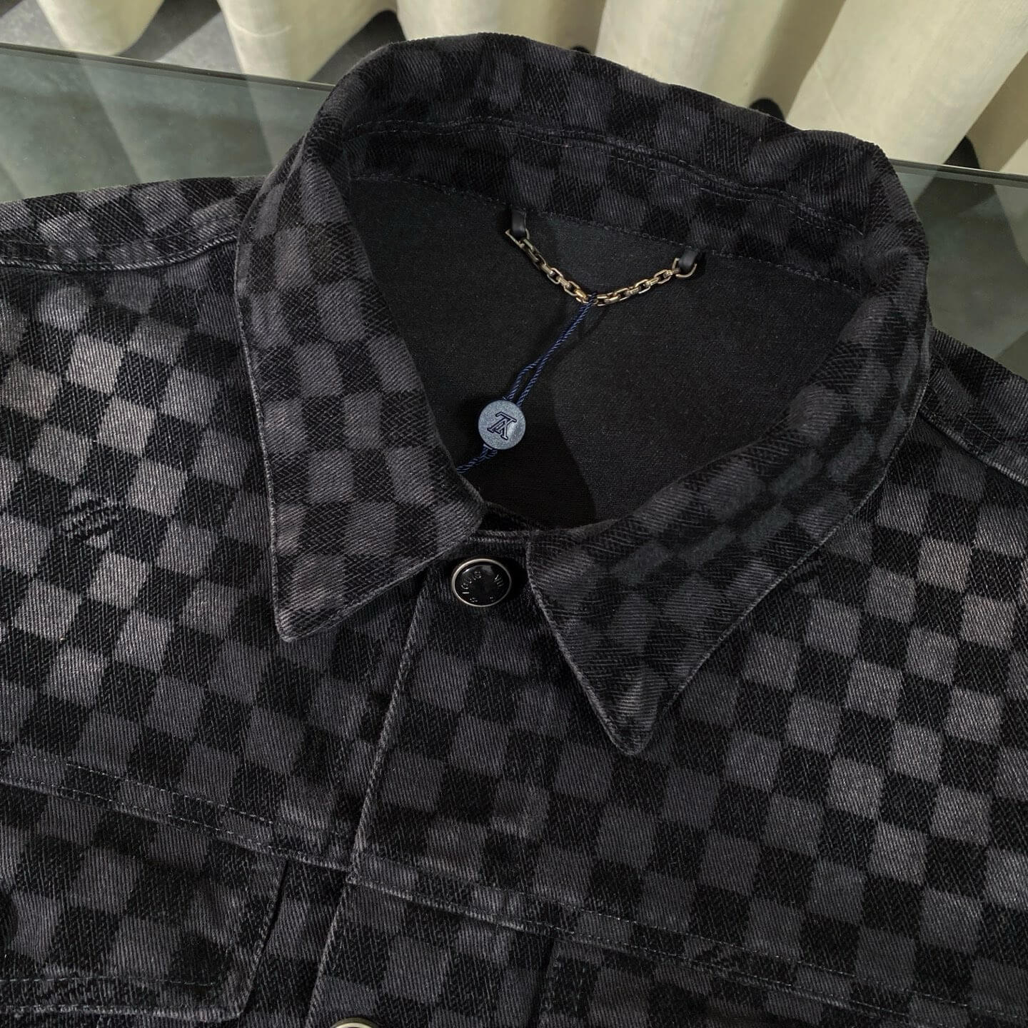Checkerboard Denim Jacket