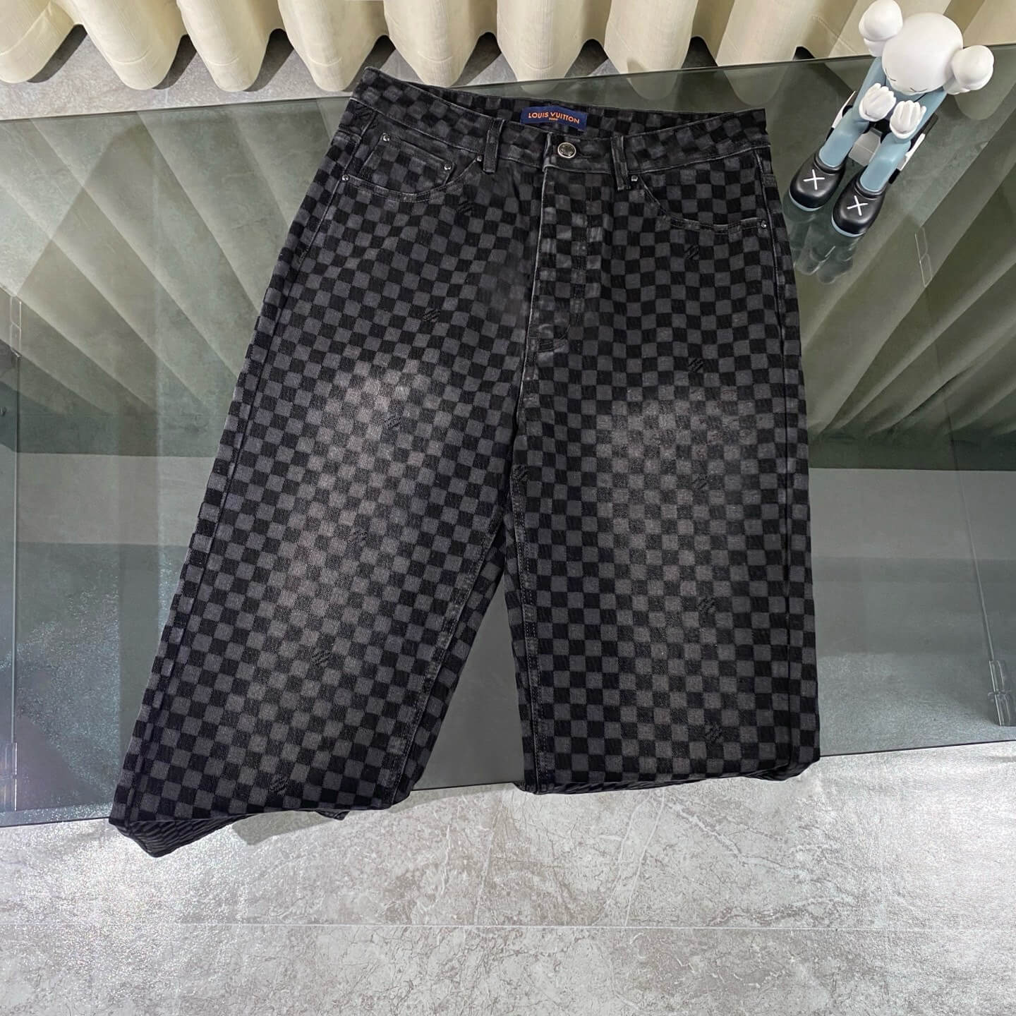 Checkerboard Denim Jeans