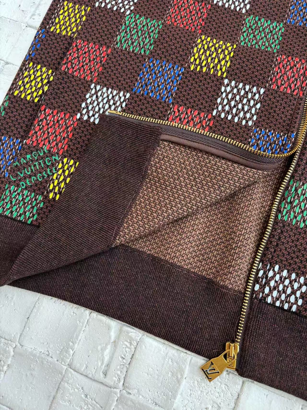 Retro Checkered Knit Jacket
