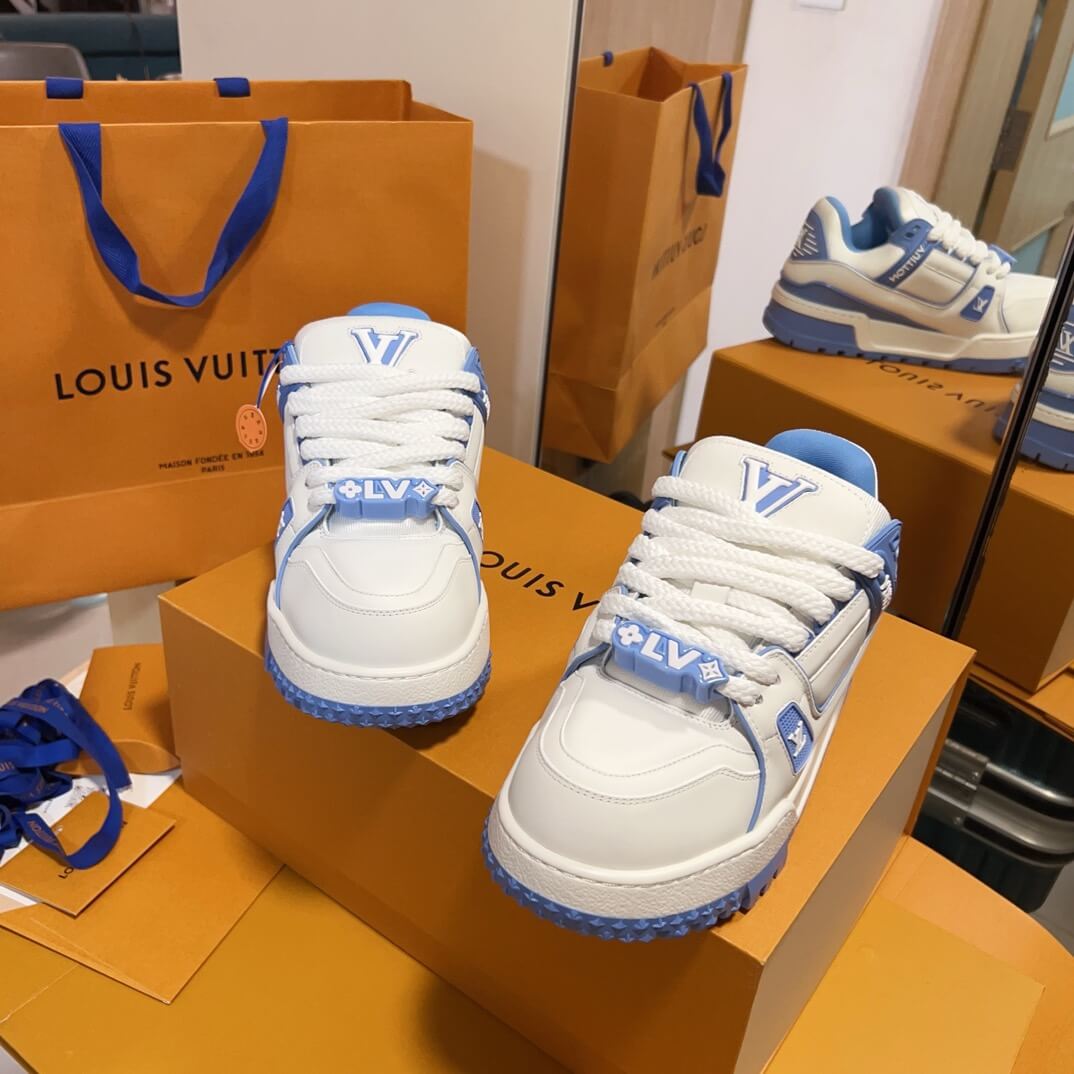 Trendy Blue and White Sneakers