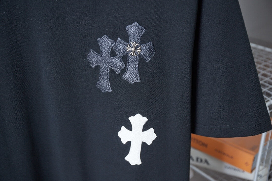 Leather Patch Print T Shirt
