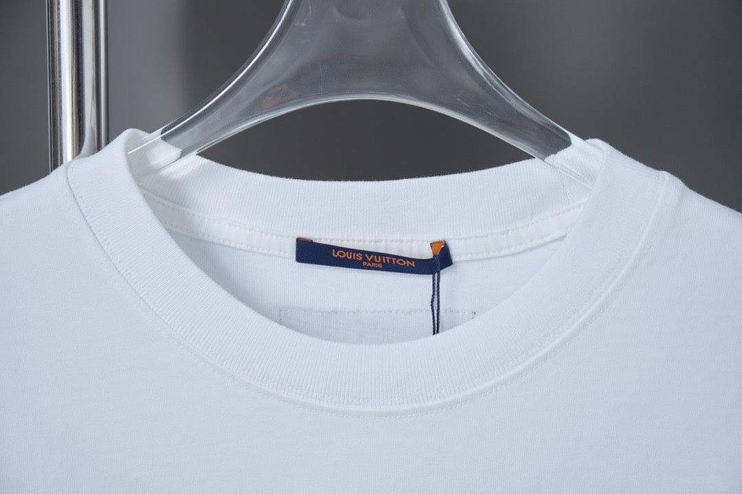 2025 New Hollow Embroidery + Mesh Embroidery T-shirt
