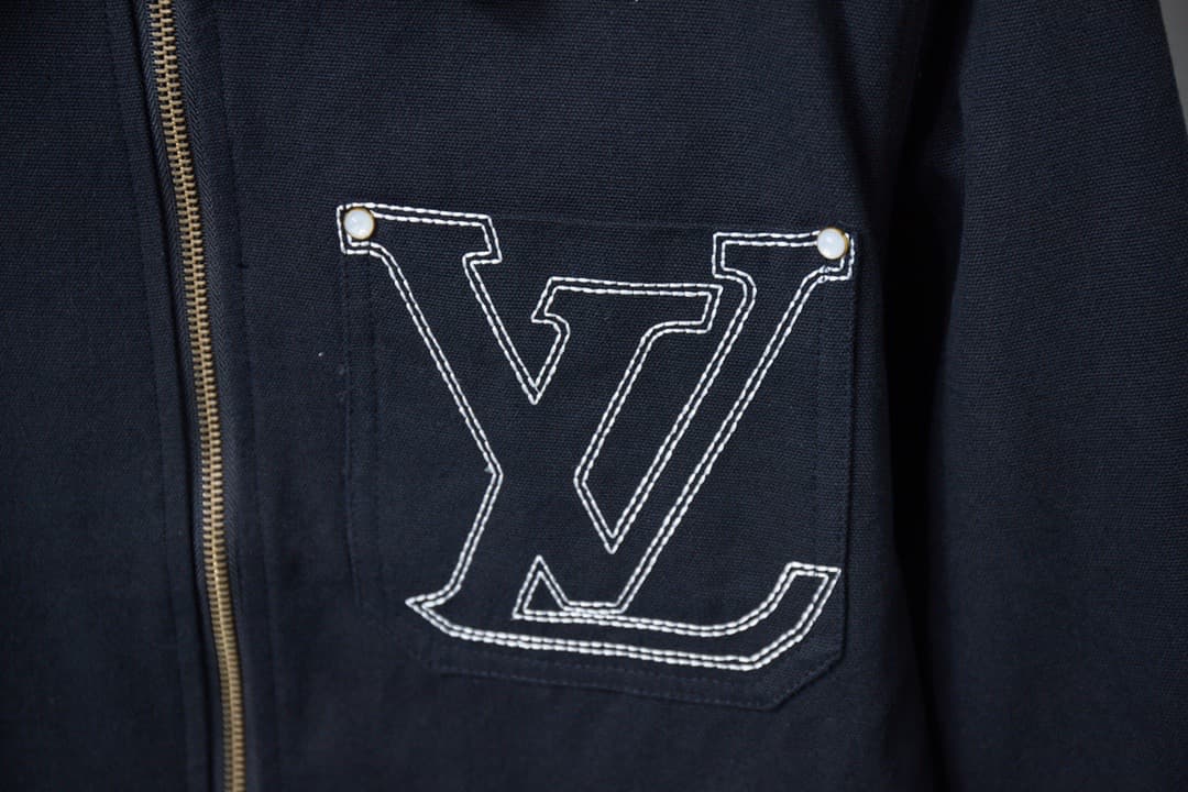 Pocket Cutout Embroidered Canvas Jacket