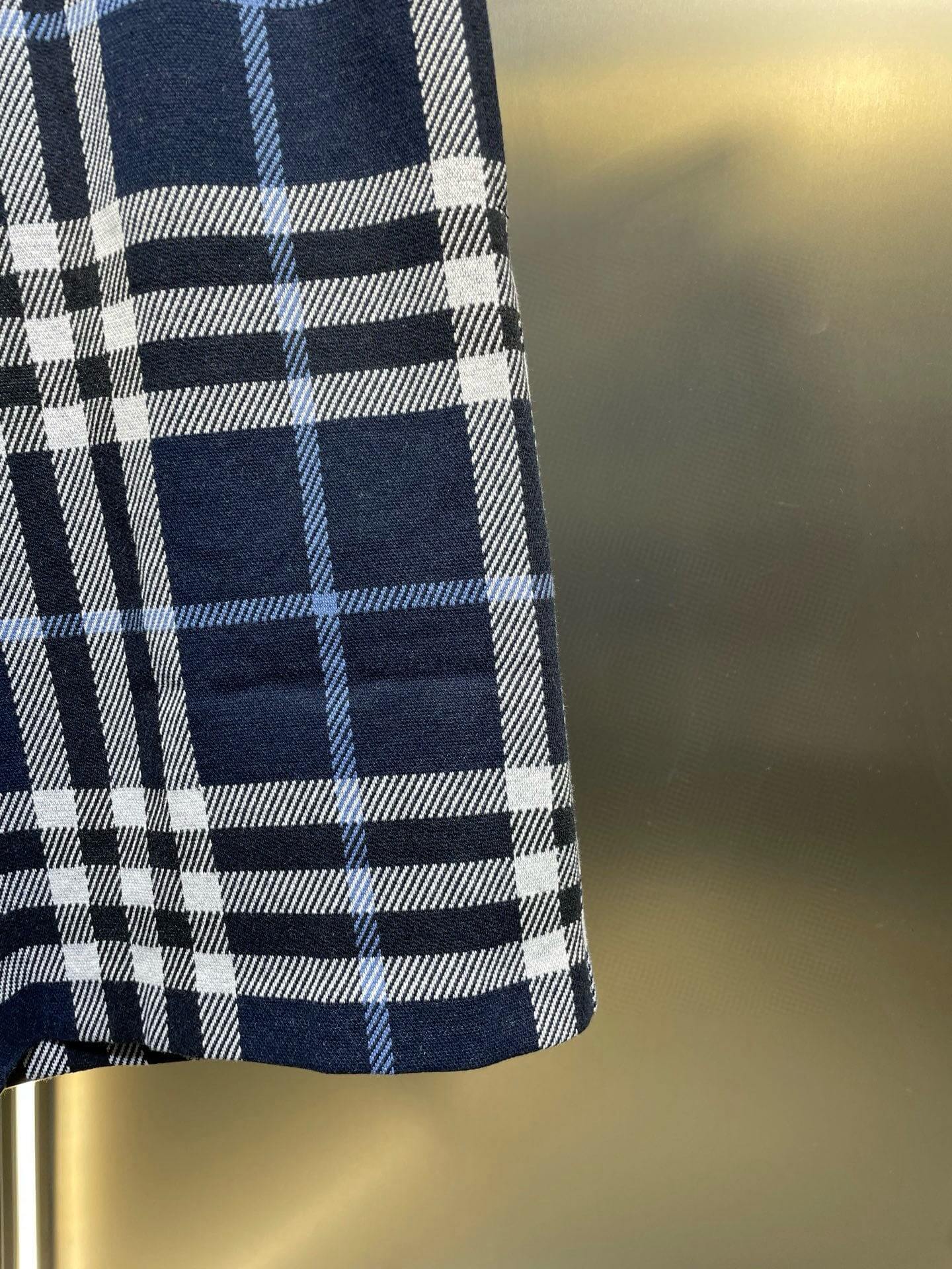 Knitted Checkered Shorts