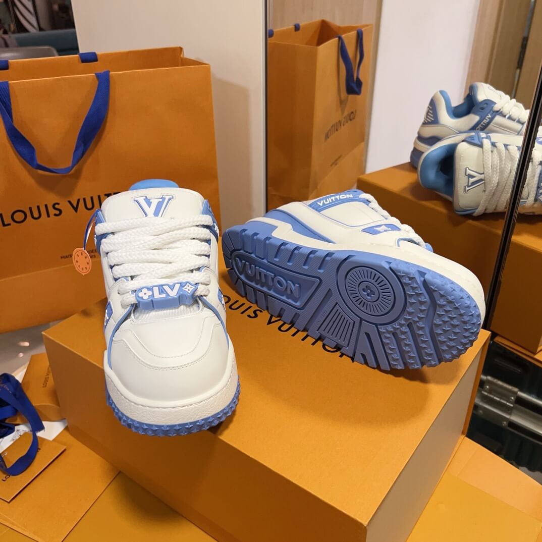 Trendy Blue and White Sneakers