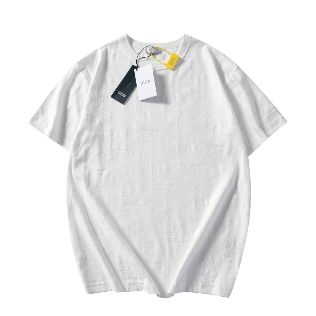 Embossed Jacquard Crew Neck T-Shirt