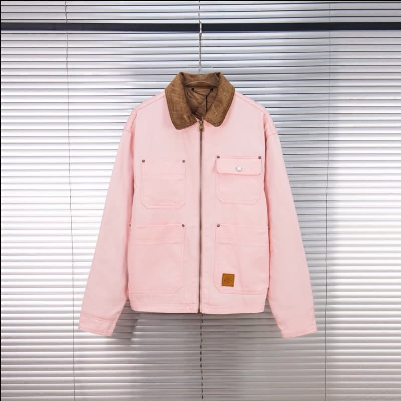 Pink Deer-Texture Brown Collar Jacket