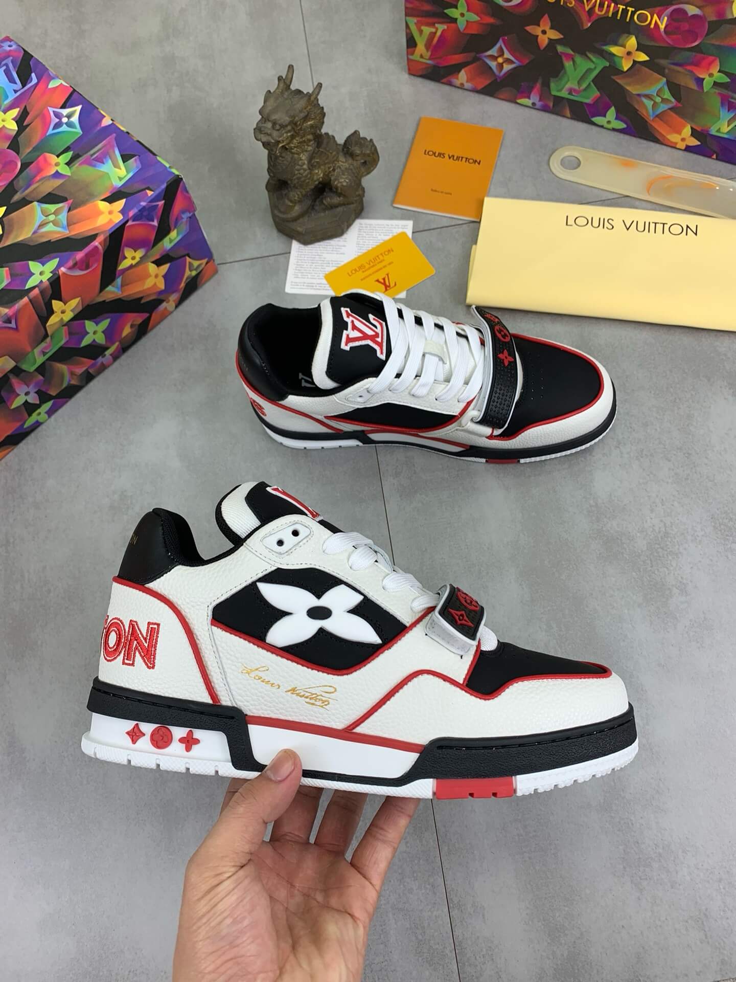 New Red Striped Sneakers