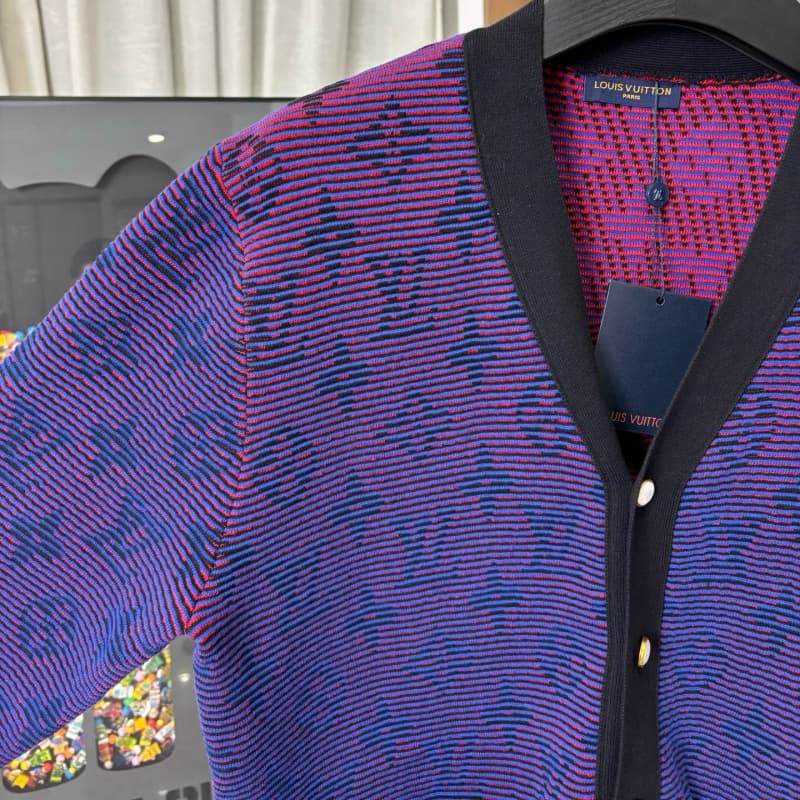 Halo Gradient Jacquard Knit Cardigan Jacket