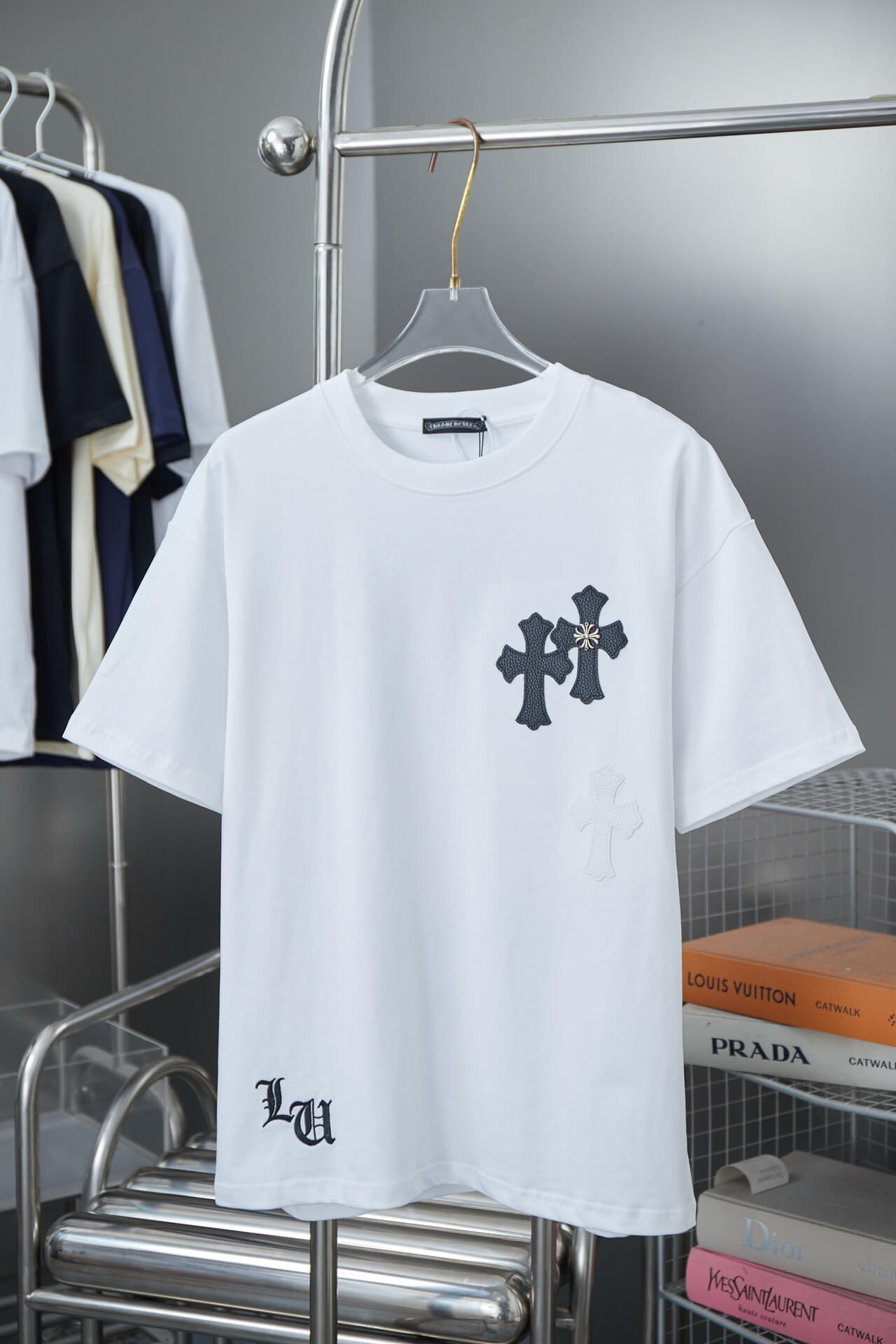 Leather Patch Print T Shirt