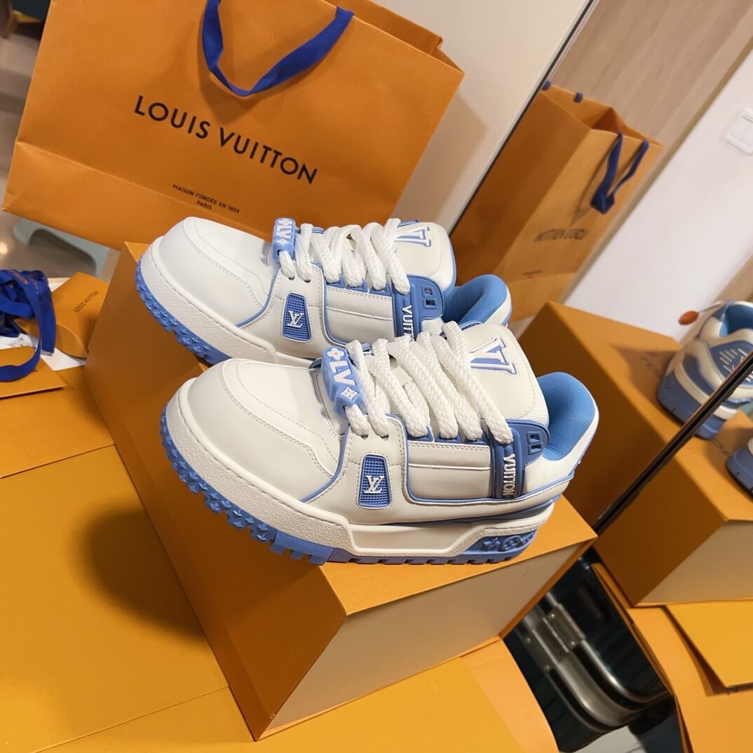 Trendy Blue and White Sneakers