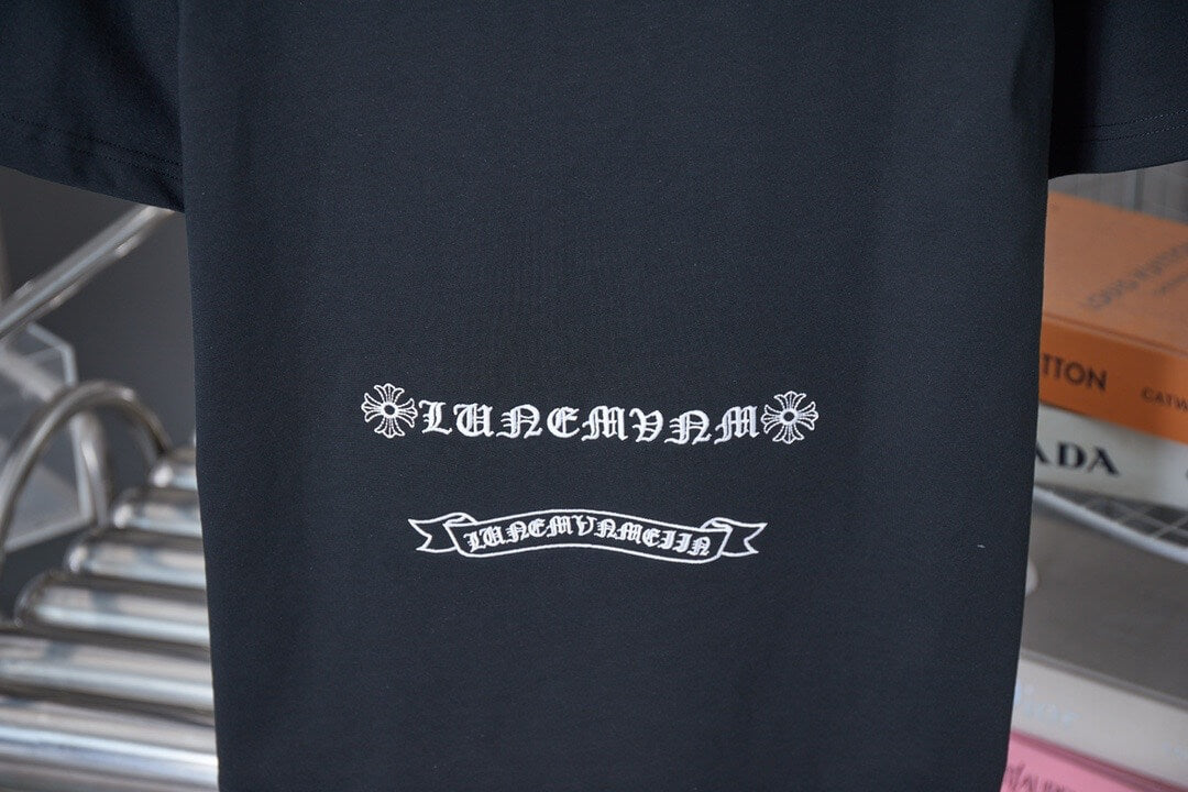 Leather Patch Print T Shirt