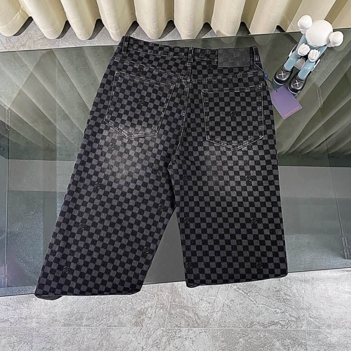 Checkerboard Denim Jeans