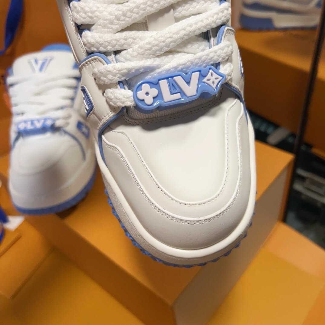 Trendy Blue and White Sneakers