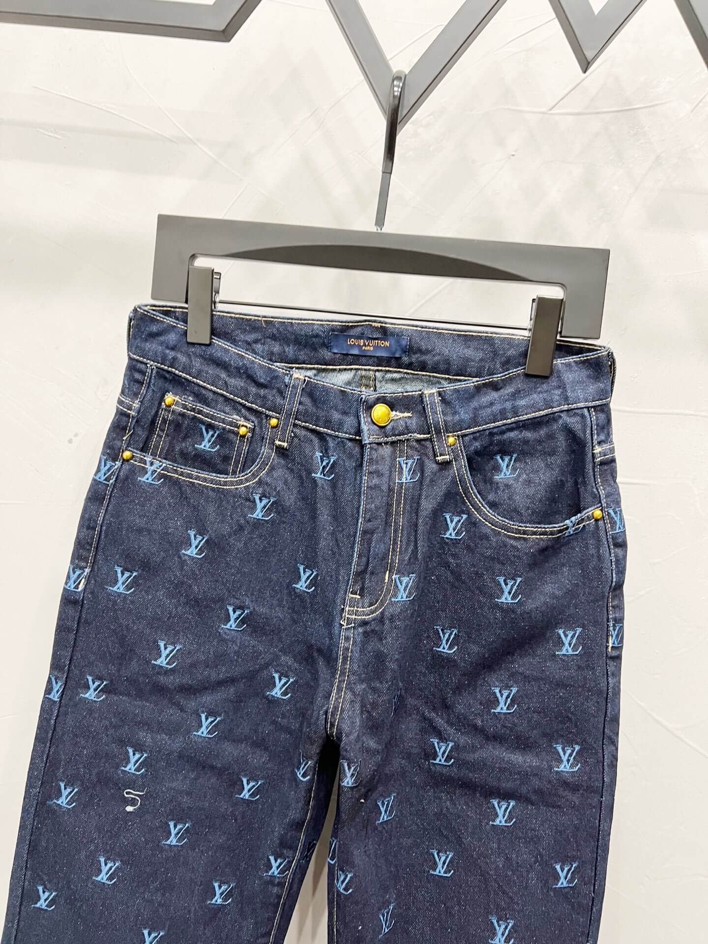 Embroidered Blue Denim Jeans